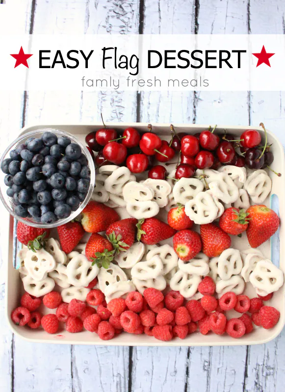 4th of july flag fruit dessert