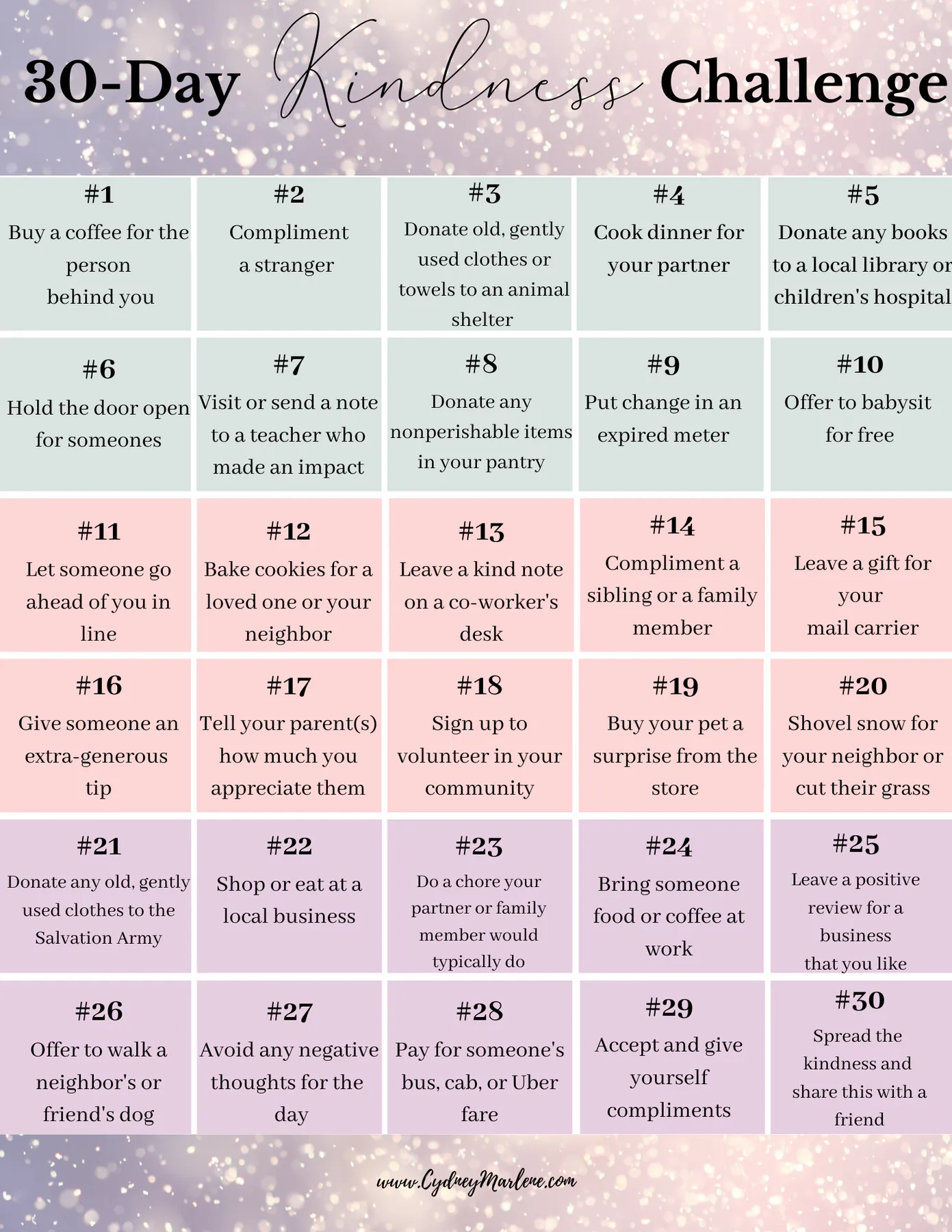 30 random acts of kindness ideas