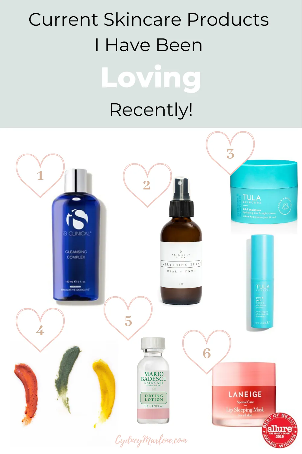 my current favorite skincare/beauty products